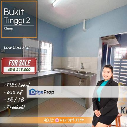 100% Full Loan CORNER Unit 🌸 First Floor Low Cost Flat for SALE | Bandar Bukit Tinggi 2, Klang, Selangor, Port Klang