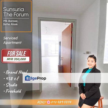 Brand NEW 🌸 Studio Serviced Apartment for SALE | Sunsuria Forum, 7th Avenue, Setia Alam, Selangor, Setia Alam/Alam Nusantara