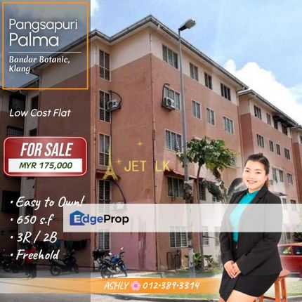 LOW Cost 🌸 Flat for SALE │ Pangsapuri Palma, Bandar Botanic, Klang, Selangor, Bandar Botanic/Bandar Bukit Tinggi