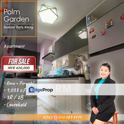 RENO + FURNISH 🌸 Apartment for SALE │ Palm Garden, Bandar Baru Klang  , Selangor, Klang