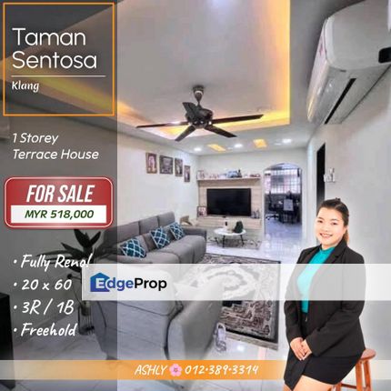 FULLY Reno 🌸 Single Storey Terrace House for SALE │ Taman Sentosa, Klang, Selangor, Klang