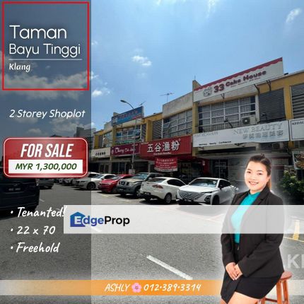 TENANTED 🌸 2 Storey Shoplot for SALE │ Taman Bayu Tinggi, Klang, Selangor, Klang