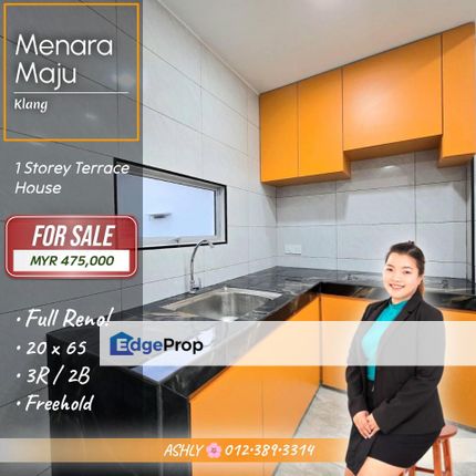 RENO + Extend 🌸 ENDLot Single Storey Terrace House for SALE │ Taman Menara Maju, Klang  , Selangor, Klang
