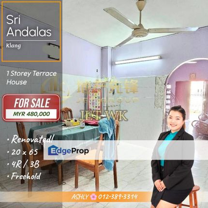 Non-Flood 🌸 Single Storey Terrace House for SALE │ Taman Sri Andalas, Klang  , Selangor, Klang