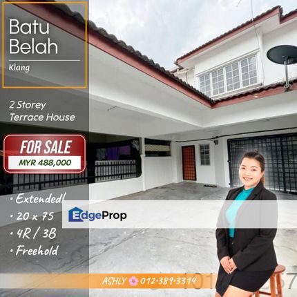 BELOW MARKET VALUE 🌸 2 Storey Terraced House for SALE | Jalan Sentosa, Batu Belah, Klang  , Selangor, Klang