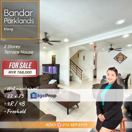 WELL Maintained 🌸 2 Storey Terraced House for SALE │ Bandar Parklands, Klang  , Selangor, Klang