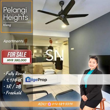PRICE REDUCED 🌸 Corner Unit Apartment for SALE │ Pelangi Heights, Klang  , Selangor, Klang