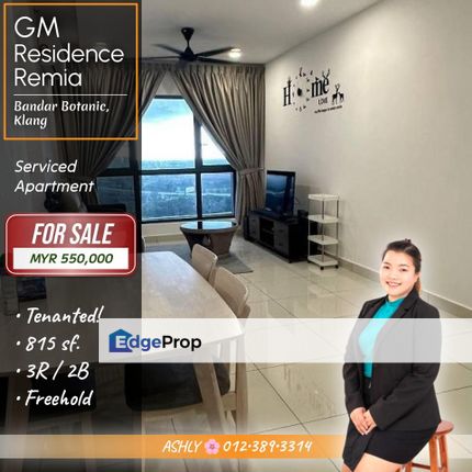Tenanted RM2,500 🌸 Serviced Apartment for SALE | GM Residence Remia, Bandar Botanic, Klang, Selangor, Klang