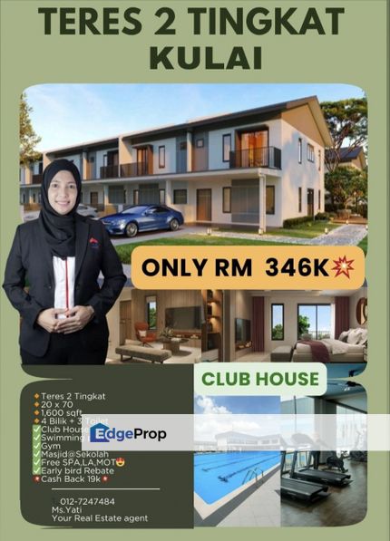 Rumah 2 Tingkat Kulai @ Zero Cost Moving‼️RUMAH MAMPU MILIK‼️Unit TERHAD‼️Club House‼️Full Loan‼️Nearby YPJ Kulai‼️, Johor, Kulai
