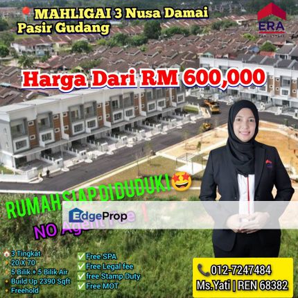 Pasir Gudang MAHLIGAI 3 Storey House ❗❗Only 5 Unit Left ❗❗ Corner with Big Land❗❗, Johor, Pasir Gudang