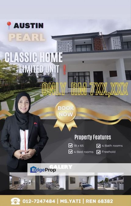 𝗔𝘂𝘀𝘁𝗶𝗻 JP Perdana Double Storey Terrace House ❗❗New Launch 𝗣𝗘𝗔𝗥𝗟 Modern Home Design❗❗Limited Unit To Grab Now❗❗, Johor, Johor Bahru