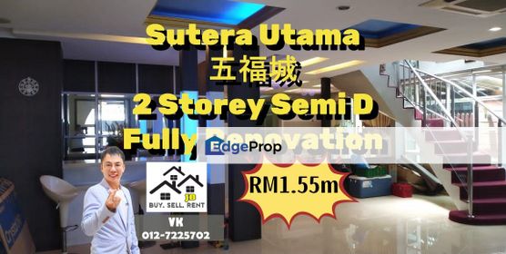 Taman Sutera Utama Double Storey Semi D House, Johor, Skudai