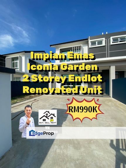 Impian Emas Iconia Garden Double Storey Endlot Renovated, Johor, Johor Bahru