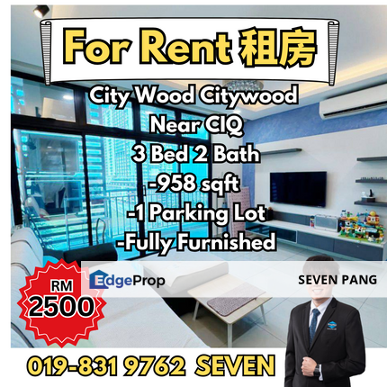 Citywoods 8 min to CIQ 3 Bed 2 Bath Fully Furnished 1 Parking Lot, Johor, Johor Bahru