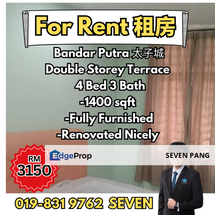 Bandar Putra Kulai Double Storey with Fully Furnished & Nice Renovated 4B3B , Johor, Kulai