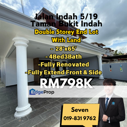 Bukit Indah Taman Bukit Indah Jalan Indah 5/19 Double Storey EndLot with Land Fully Renovated & Fully Extended Facing SouthWest, Selangor, Ampang