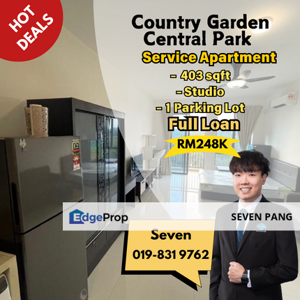 Country Garden Central Park Studio Rare Unit Sell with Tenancy Good Investment Unit , Johor, Johor Bahru