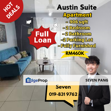 Austin Suites Mount Austin 0 Downpayment Fully Furnished 2 Parking Lot 2 Bed 2 Bath, Johor, Johor Bahru