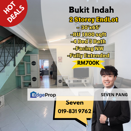 Bukit Indah Double Storey EndLot Fully Extended Extra 5ft Side Land 4 Bed 3 Bath , Johor, Johor Bahru