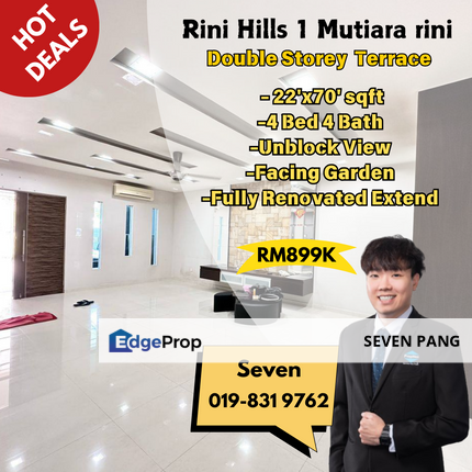 Rini Hills 1 Mutiara Rini Doube Storey Terrace Fully Renovated And Extended Unblock View Facing Garden, Johor, Skudai