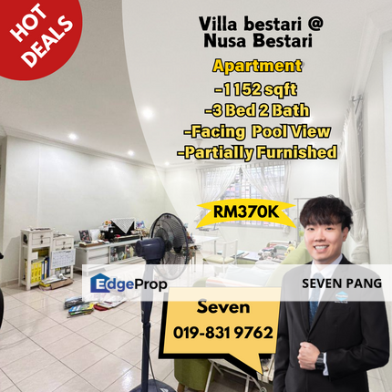 Villa Bestari Nusa Bestari Near Sutera Mall Near Bukit Indah 3 Bed 2 Bath Facing Swimming Pool Good Location Nice Condition, Johor, Skudai