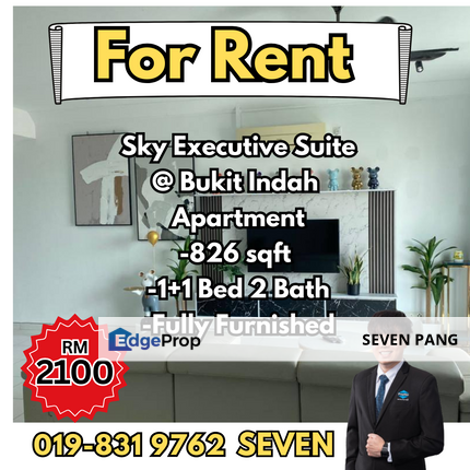 Sky Executive Suite Bukit Indah  1+1 Bedroom 1 Bathroom Fully Furnished Near Tuas, Johor, Johor Bahru