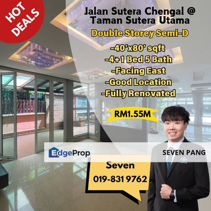 Taman Sutera Utama Jalan Sutera Chengal Near Sutera Mall Double Storey Semi D Fully Renovated , Johor, Johor Bahru