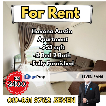 Havona Residence Mount Austin 2 Bed 2 Bath Fully Furnished, Johor, Johor Bahru