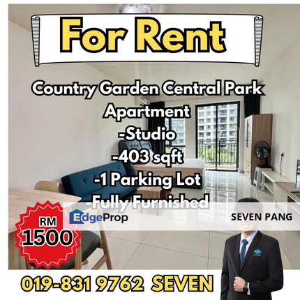 Country Garden Central Park Tampoi Studio Fully Furnished 1 Parking Lot Near CIQ , Johor, Johor Bahru