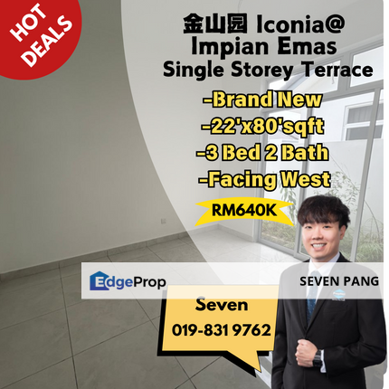 Iconia Impian Emas Single Storey Terrace House Brand new 3 Bedroom 2 Bathroom Original Condition , Johor, Johor Bahru