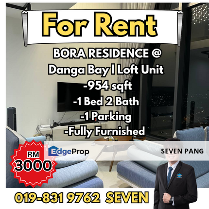 Danga Bay Bora Residences Loft High Floor Fully Furnished Nice Design 2 Parking Lot Near CIQ, Johor, Johor Bahru