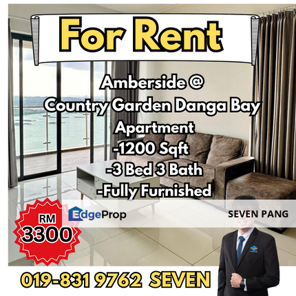 Amberside @ Country Garden Danga Bay 3 bedroom 3 bathroom Fully furnished Near CIQ , Johor, Johor Bahru