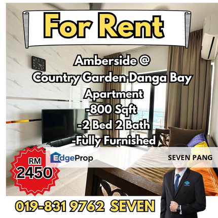 Amberside @ Country Garden Danga Bay 2 Bedroom 2 Bathroom Fully Furnished Near CIQ, Johor, Johor Bahru