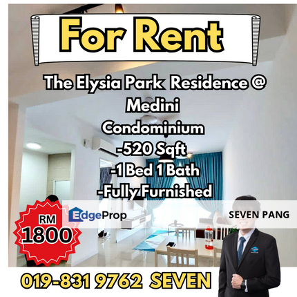 The Elysia Park Residence at Iskandar Puteri Medini Fully Furnished 1 Bedroom 1 Bathroom High Floor Very Nice Condition, Johor, Nusajaya