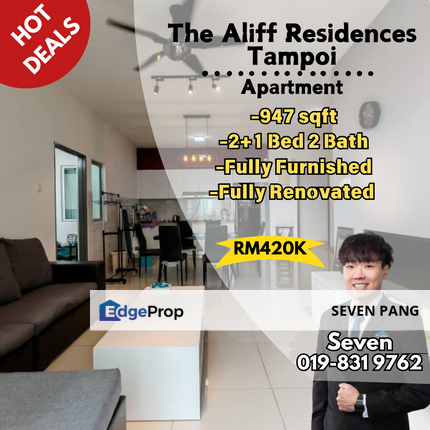 The Aliff Residences at Tampoi 3 Bed 2 Bath Fully Furnished Fully Renovated High ROI Good for Investment, Johor, Johor Bahru