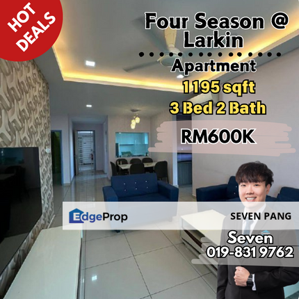Seasons Luxury Apartment at Larkin | Four Season at Larkin 3 Bed 2 Bath Fully Furnished 2 Parking Lot, Johor, Johor Bahru