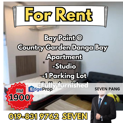 Baypoint @ Country Garden Danga Bay Studio Fully Furnished Road View with 1 Car Park Near CIQ, Johor, Johor Bahru