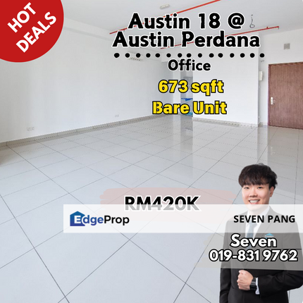 Austin 18 at Austin Perdana Near Mount Austin 673 sqft Office Bare Unit Freehold, Johor, Johor Bahru