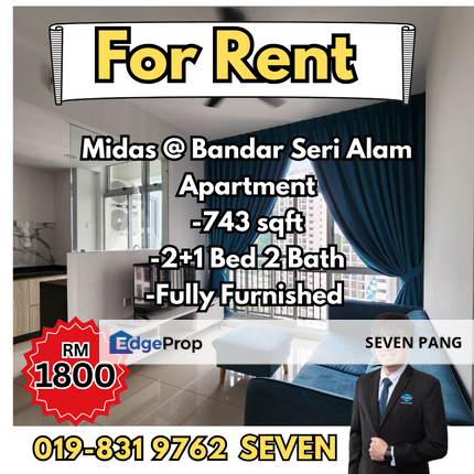 Midas Seri Alam at Bandar Seri Alam 3 Bed 2 Bath Fully Furnished Facing North High Floor, Johor, Pasir Gudang