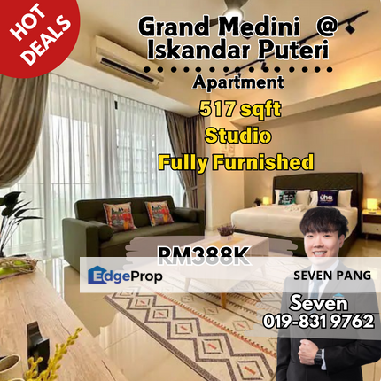 Grand Medini at Iskandar Puteri Studio High Floor Fully Furnished Sell with Tenancy, Johor, Nusajaya