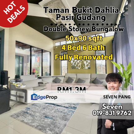Taman Bukit Dahlia at Pasir Gudang Double Storey Bungalow 4488 sqft 4 Bedroom 6 Bathroom ⁠Partial Furnished Unblock View Fully Renovated, Johor, Pasir Gudang