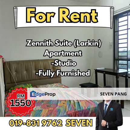 Zennith Suite  (Pangsapuri Kebun Teh) at Jalan Kebun Teh Larkin Fully Furnished Studio , Johor, Johor Bahru