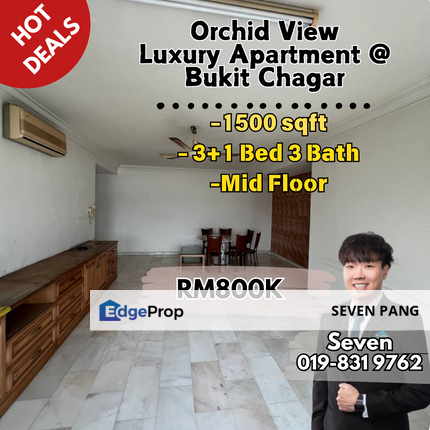 Orchid View Luxury Apartment @ Bukit Chagar at JB Town Walking distance to CIQ 3+1 Bed 3 Bath Mid Floor, Johor, Johor Bahru
