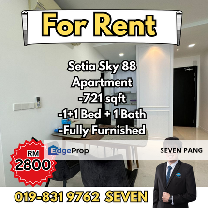 Setia Sky 88 Jb Town 8 Min to CIQ Near CIQ 1+1 Bedroom 1 Bathroom Fully Furnished High Floor Airbnb Style , Johor, Johor Bahru