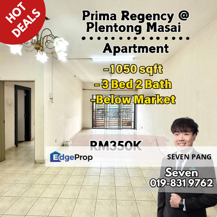 Prima Regency at Plentong 3 Bed 2 Bath Nearby Molek Below Market Value, Johor, Plentong