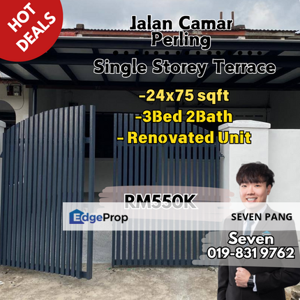 Jalan Camar at Perling Single Storey Terrace 3 Bedroom 2 Bathroom Renovated Unit , Johor, Johor Bahru