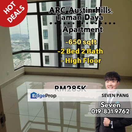 ARC Austin Hill Taman Daya 2 Bed 2 Bath 1 Carpark Partial Furnished High Floor, Johor, Johor Bahru