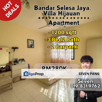 Villa Hijauan at Selesa Jaya Nearby Skudai 3 Bed 2 Bath 4th Floor Partial Furnished 2 Carpark, Johor, Skudai