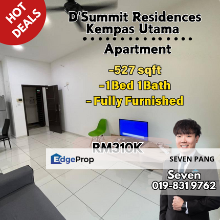 D Summit Residence at Kempas Utama Nearby Setia Tropika Studio Unit 1 Bed 1 Bath Fully furnished, Johor, Johor Bahru