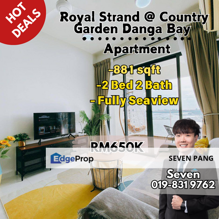 Royal Strand @ Country Garden Danga Bay 2 Bed 2 Bath Partially Furnished With Balcony 1 Parking Lot High Floor Fully Seaview, Johor, Johor Bahru